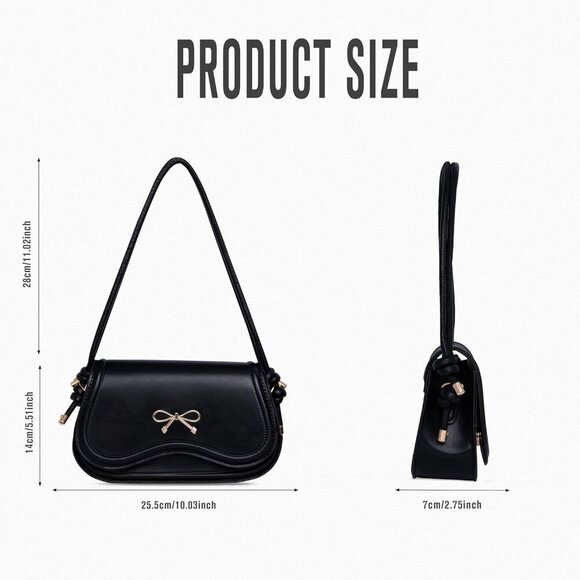 Women Shoulder Bag Vegan Leather Hobo Clutch Slim Purse with Removable Strap - Picture 5 of 7